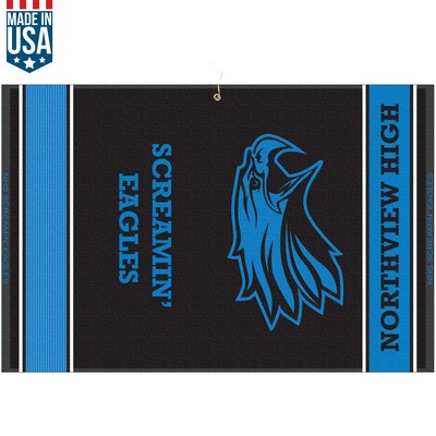 16" X 24" Designer Woven Golf Towel W/ 2 Scrubbers